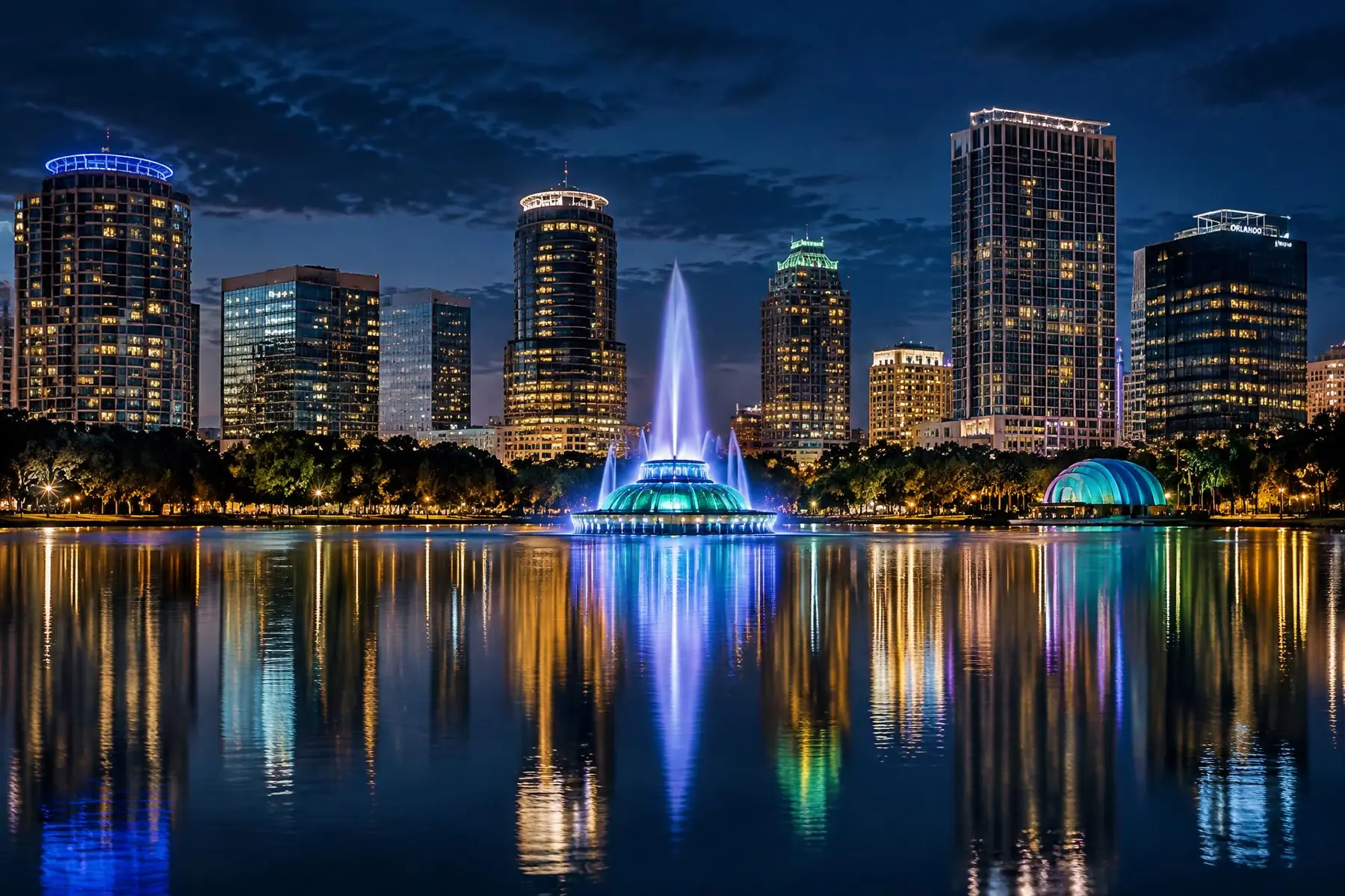 Orlando skyline at night