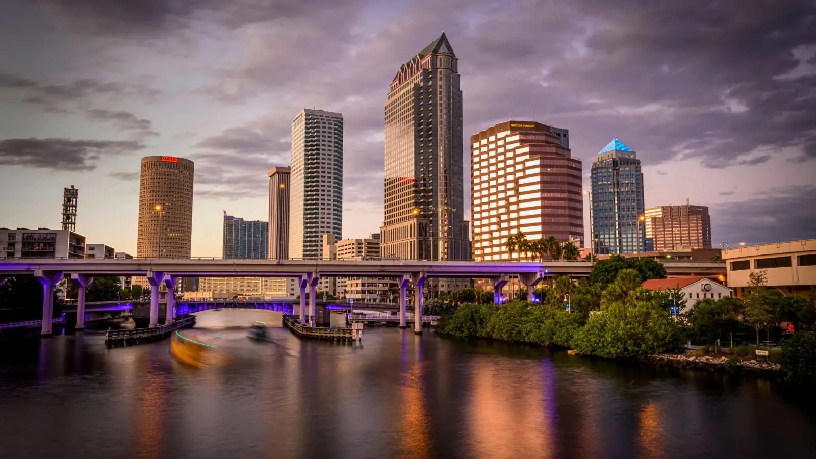 Tampa skyline at night