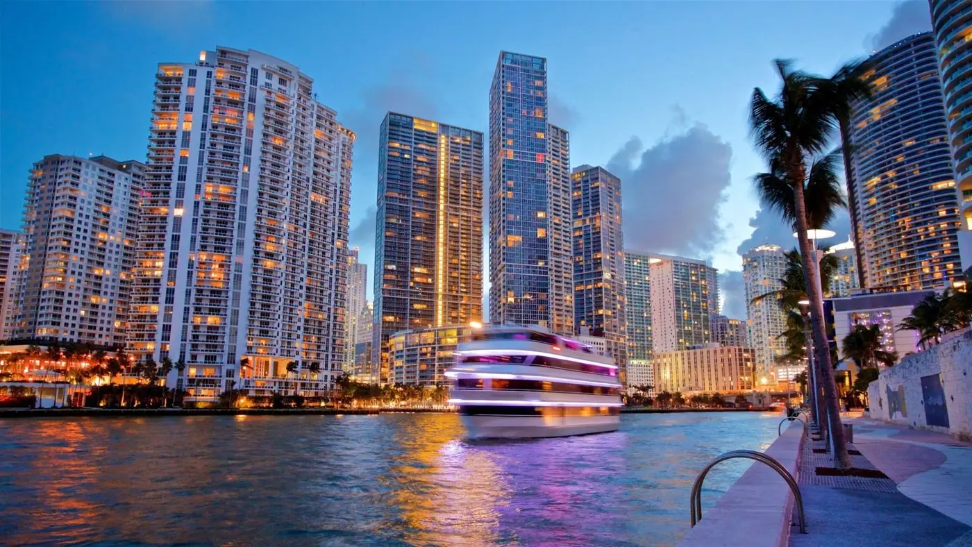 Miami skyline at night